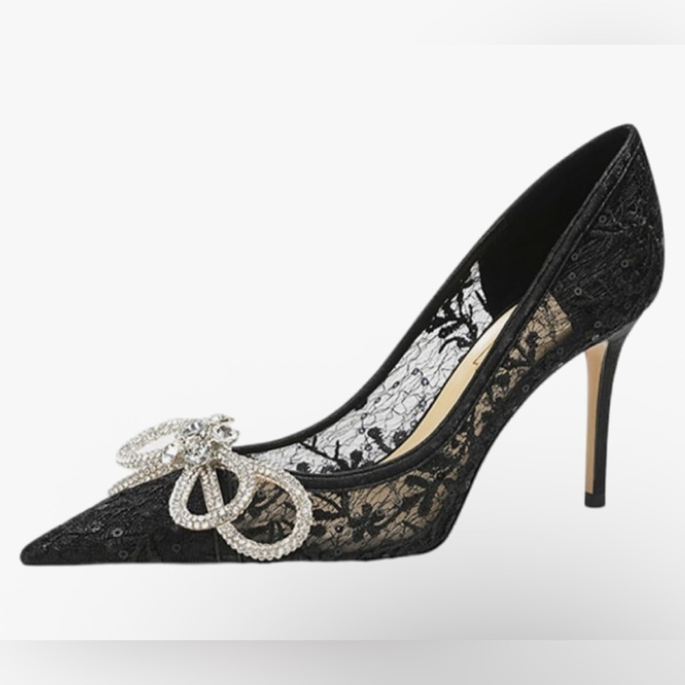 Pointed Toe Dress Pumps Comfortable Work Heels Black Prom Bride Bridesmaid Shoes